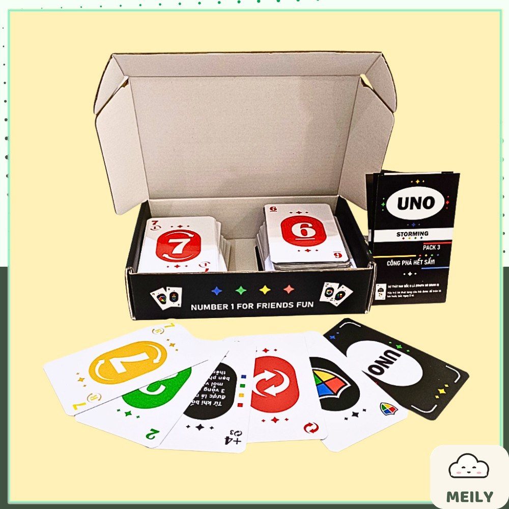 Bộ bài uno đen 210 lá bản dày đẹp trò chơi boardgame dành cho nhóm bạn đông