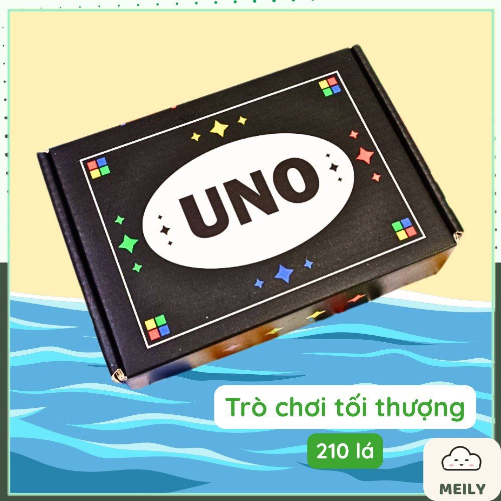 Bộ bài uno đen 210 lá bản dày đẹp trò chơi boardgame dành cho nhóm bạn đông