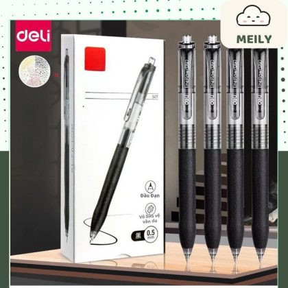 Bộ Bút Bi Nước Mực Gel Ngòi 0.5mm Deli MỰC ĐEN A575