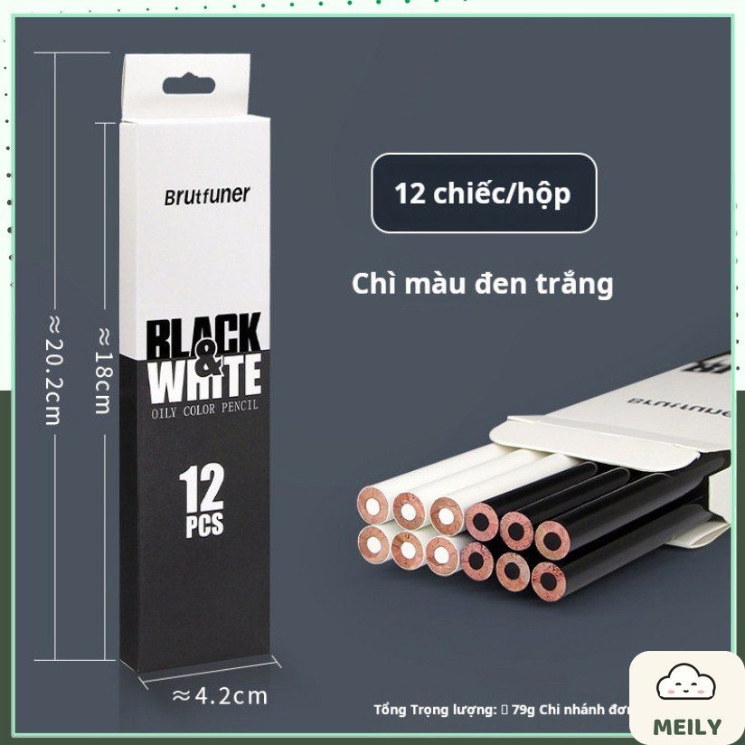 Bộ bút chì Brutfuner màu đen+trắng B120