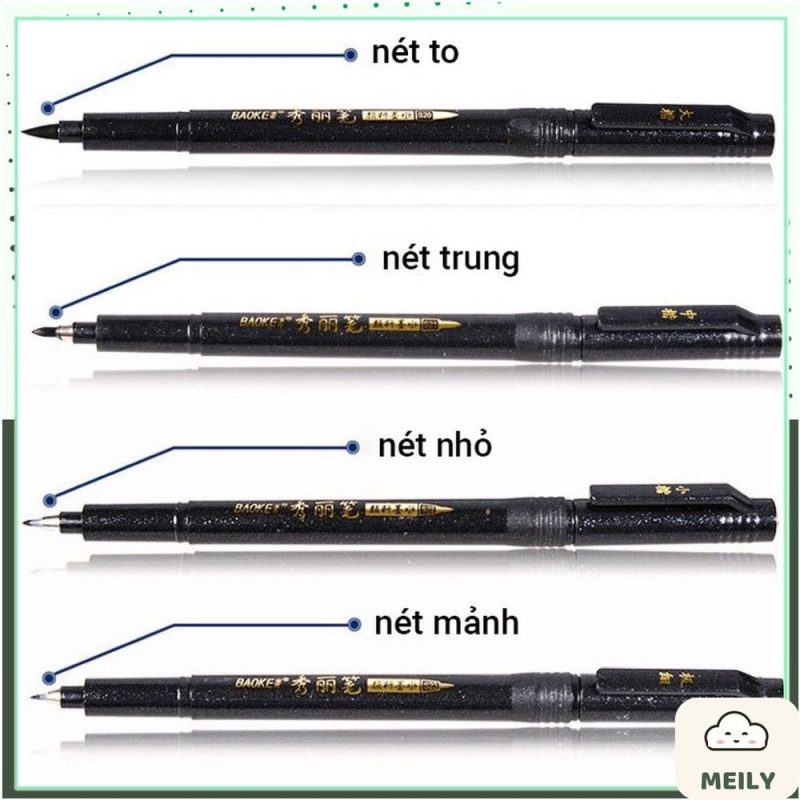 Bộ bút cọ calligraphy Baoke kèm hộp mực brush lettering B16