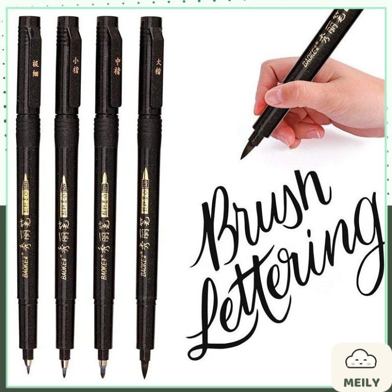 Bộ bút cọ calligraphy Baoke kèm hộp mực brush lettering B16