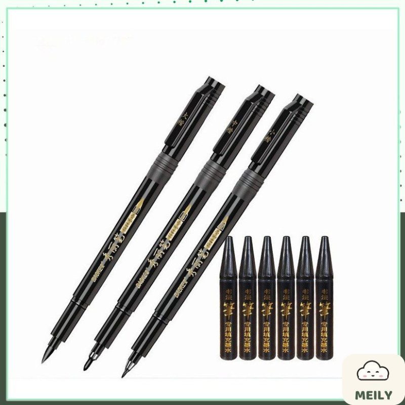 Bộ bút cọ calligraphy Baoke kèm hộp mực brush lettering B16