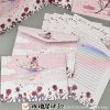 Set 4 phong bì+ giấy viết thư hành tinh hoa hồng TH35
