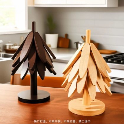 Bộ Lót Ly Gỗ Tre Cây Thông Coaster Gỗ Chịu Nhiệt Decor Nhà Bếp Phòng Khách BL95