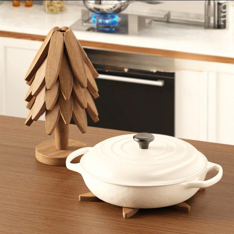 Bộ Lót Ly Gỗ Tre Cây Thông Coaster Gỗ Chịu Nhiệt Decor Nhà Bếp Phòng Khách BL95
