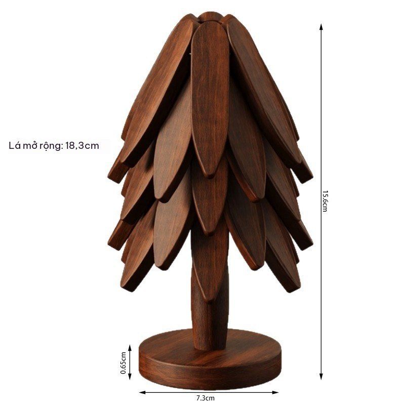 Bộ Lót Ly Gỗ Tre Cây Thông Coaster Gỗ Chịu Nhiệt Decor Nhà Bếp Phòng Khách BL95