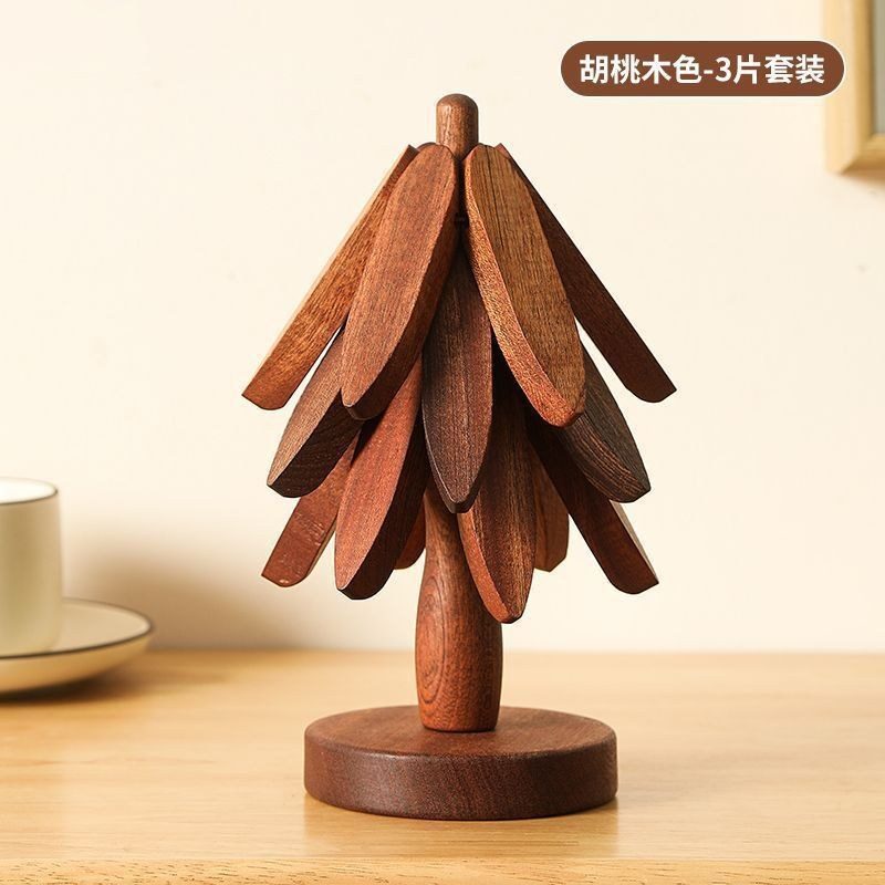 Bộ Lót Ly Gỗ Tre Cây Thông Coaster Gỗ Chịu Nhiệt Decor Nhà Bếp Phòng Khách BL95