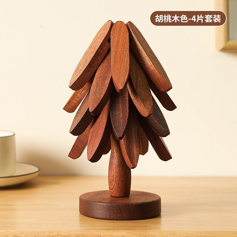 Bộ Lót Ly Gỗ Tre Cây Thông Coaster Gỗ Chịu Nhiệt Decor Nhà Bếp Phòng Khách BL95