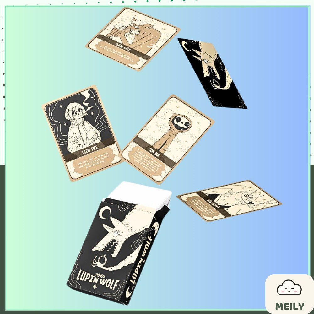 Bộ ma sói lupin board game 35 lá hộp thường trò chơi nhóm tụ tập party học sinh