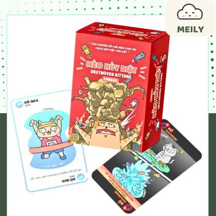 Bộ mèo huỷ diệt 56 lá bài boardgame mèo nổ vui nhộn party cắm trại chơi nhóm bá