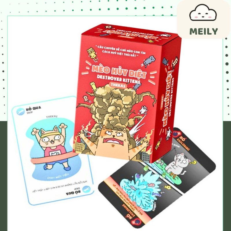 Bộ bài mèo hủy diệt 56 lá boardgame mèo nổ chơi nhóm