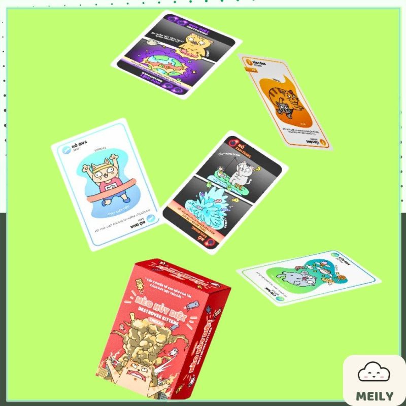 Bộ bài mèo hủy diệt 56 lá boardgame mèo nổ chơi nhóm