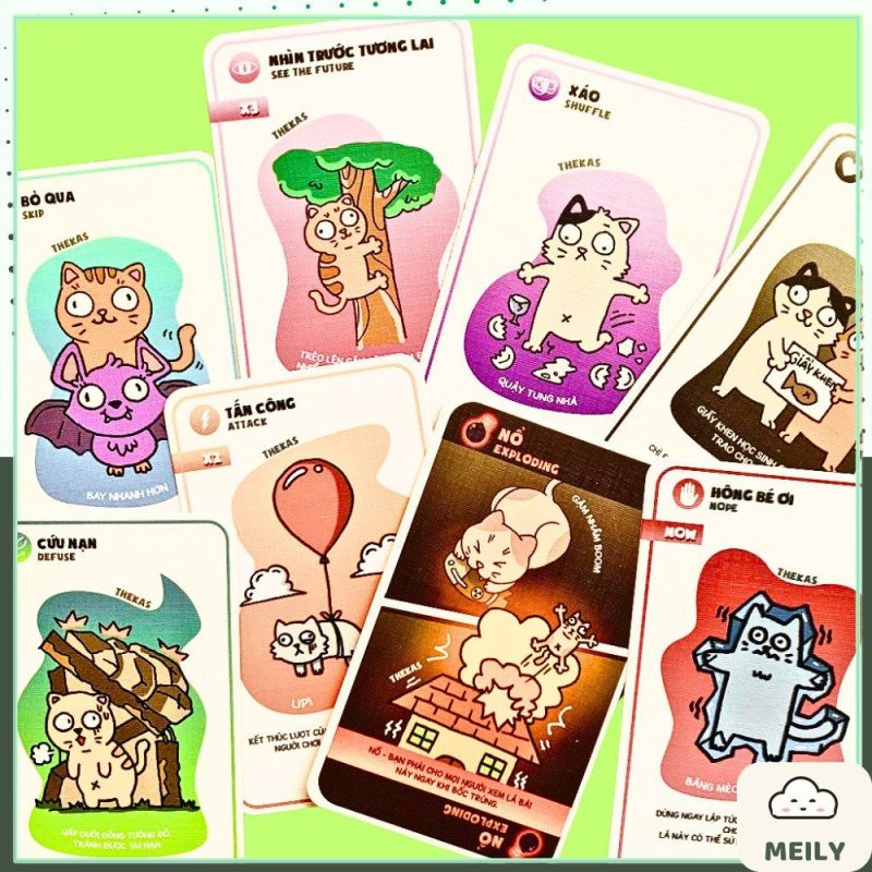 Bộ bài mèo hủy diệt 56 lá boardgame mèo nổ chơi nhóm