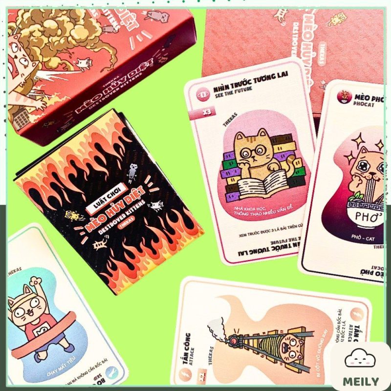 Bộ bài mèo hủy diệt 56 lá boardgame mèo nổ chơi nhóm