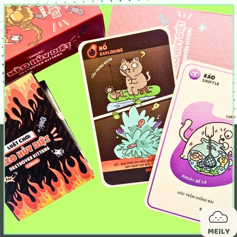 Bộ bài mèo hủy diệt 56 lá boardgame mèo nổ chơi nhóm