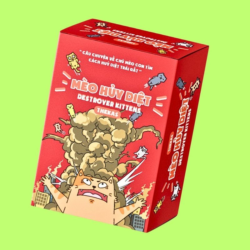 Bộ bài mèo hủy diệt 56 lá boardgame mèo nổ chơi nhóm - Mèo hủy diệt (Hộp đỏ)