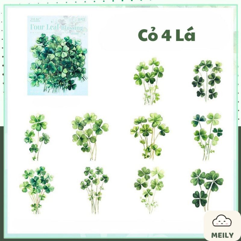 Bộ sticker cây lá vintage STI102