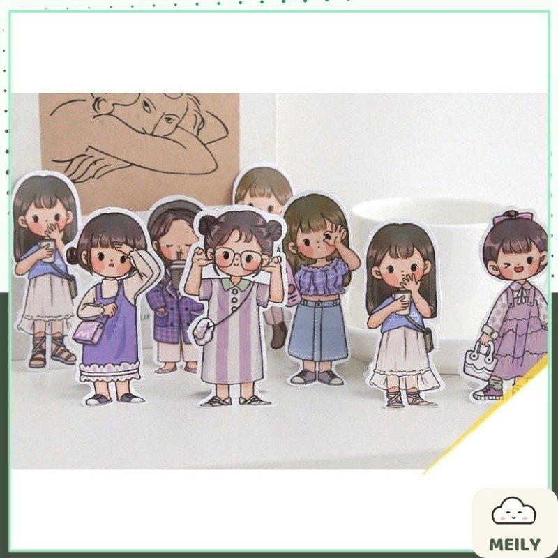 Bộ sticker cô nàng, chàng trai cá tính dán sổ, album