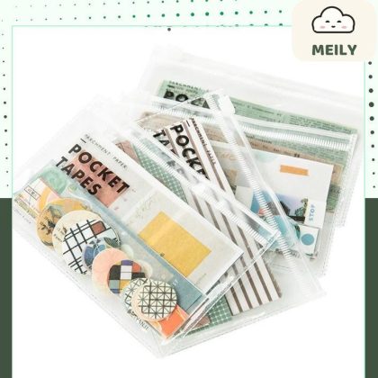 Bộ túi zip 40 tờ sticker nhãn dán ảnh giấy dán phong cách trong trẻo