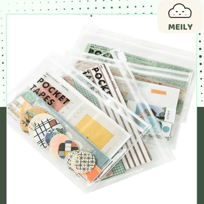 Bộ túi zip 40 tờ sticker nhãn dán ảnh giấy dán phong cách trong trẻo