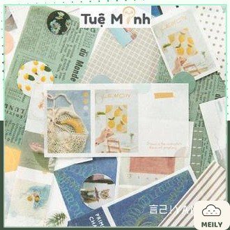 Bộ túi zip 40 tờ sticker nhãn dán ảnh giấy dán phong cách trong trẻo
