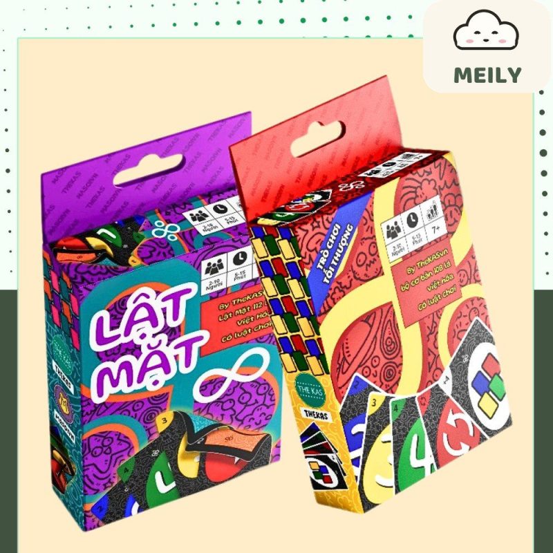 Bộ bài Uno chơi nhóm giấy dày bo góc luật Việt