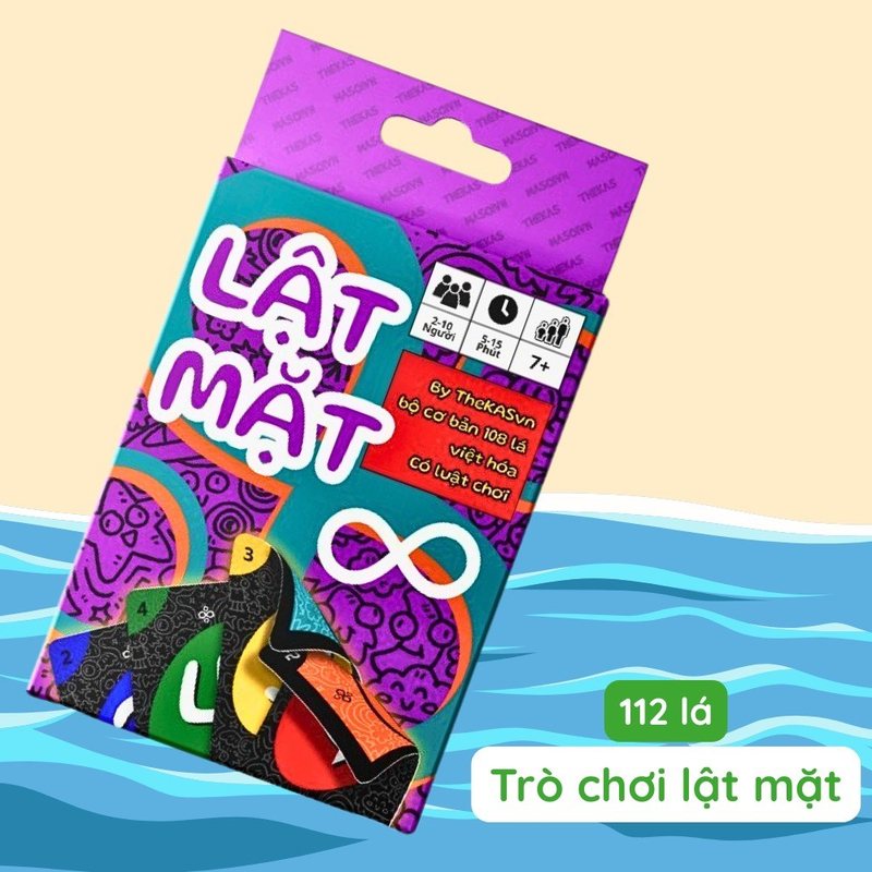 Bộ bài Uno chơi nhóm giấy dày bo góc luật Việt - BỘ TRÒ CHƠI LẬT MẶT