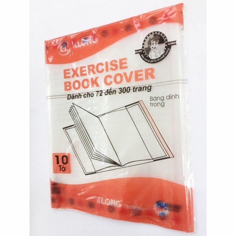Bọc vở Klong trong suốt chống nước A5, B5 10 tờ - Klong MS 419-160 10 cái/tập, 20 tập/túi (thếp 10 cái)