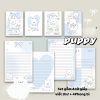 Set 4 phong bì+ giấy viết thư puppy xanh sữa TH32