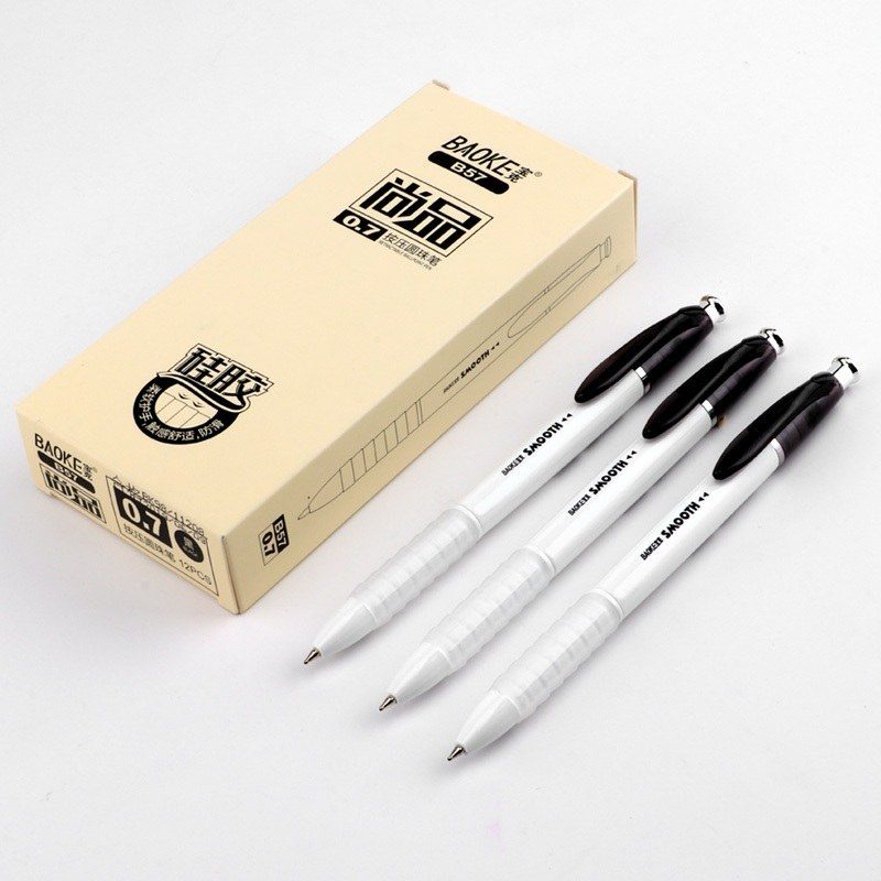 Bút bi bấm basic Baoke ngòi 0.7mm bút viết học sinh, văn phòng B29
