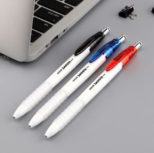 Bút bi bấm basic Baoke ngòi 0.7mm bút viết học sinh, văn phòng B29 - Mực Đen
