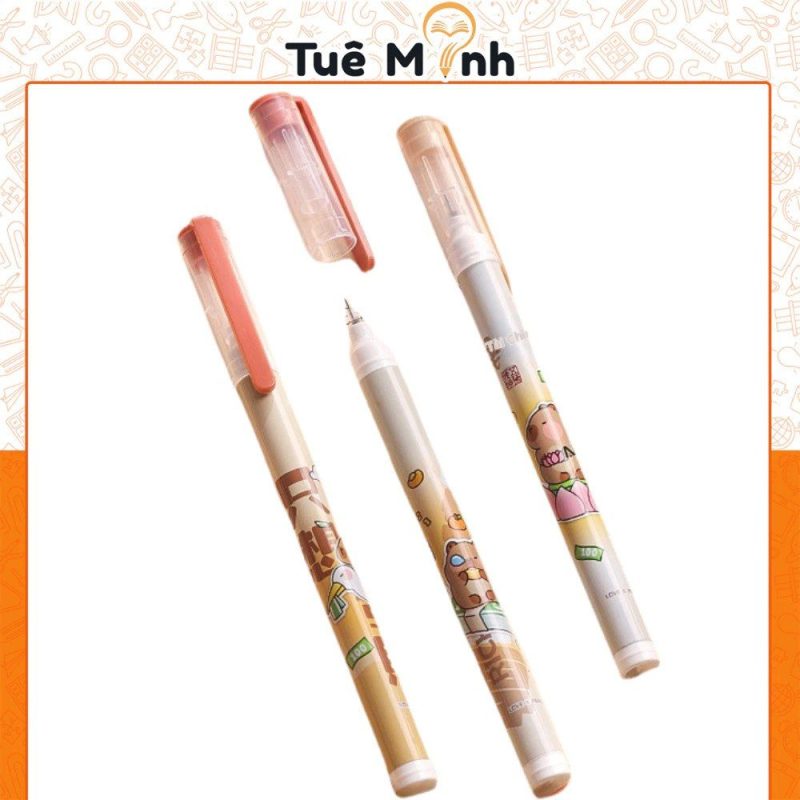 Bút bi bấm màu macaron mực đen nét 0.5mm dễ thương B22