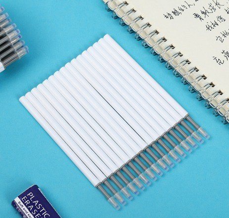 Bút bi bấm mực gel B35 - Ruột bút gel mực đen B35R - Trắng