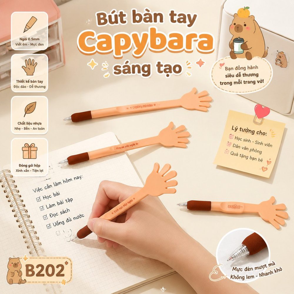 Bút Capybara B202 Hình Bàn Tay Hoạt
