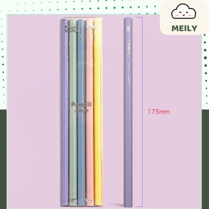 Bút chì Deli gỗ HB 2B thân pastel