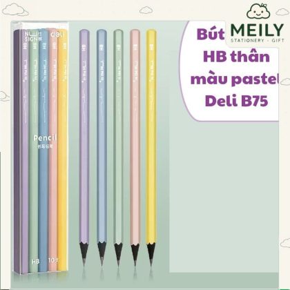 Bút chì HB/2B gỗ thân nhiều màu pastel B75