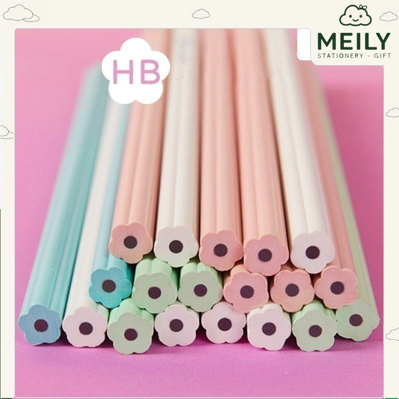 Bút chì HB hình hoa , Bút chì gỗ thiết kế độc đáo lạ mắt dành cho học sinh sinh