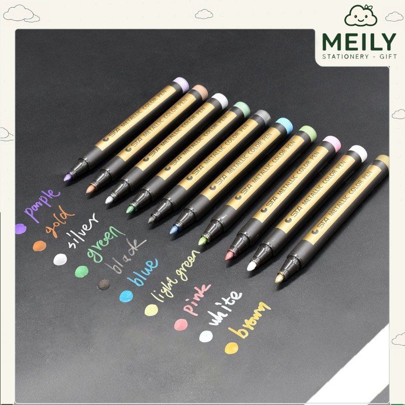 Bút dạ Marker nét 2mm màu nhũ Sta Metallic