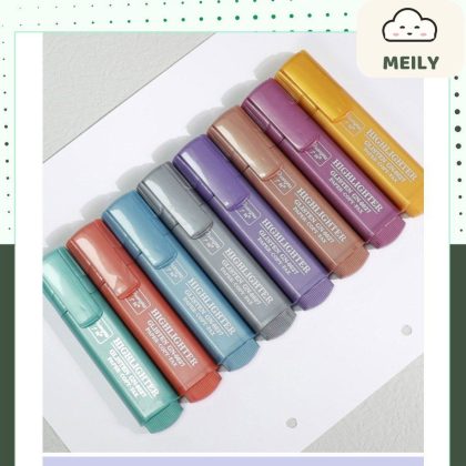 Bút đánh dấu mực lấp lánh màu pastel Bút highlight màu nhũ ánh kim khổ lớn HI18