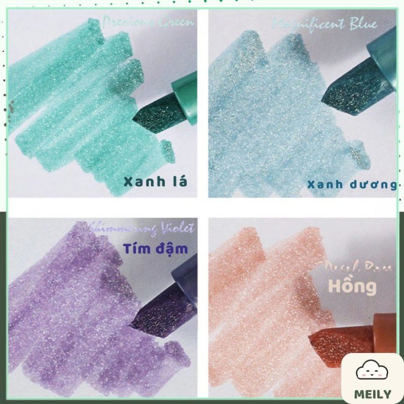 Bút highlight nhũ ánh kim lấp lánh màu pastel khổ lớn HI18