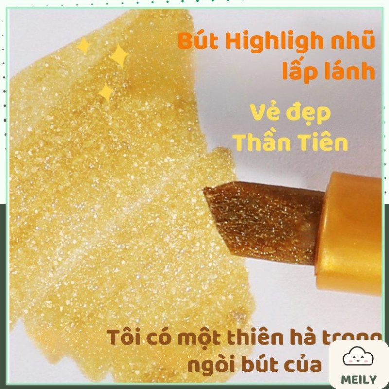 Bút highlight nhũ ánh kim lấp lánh màu pastel khổ lớn HI18