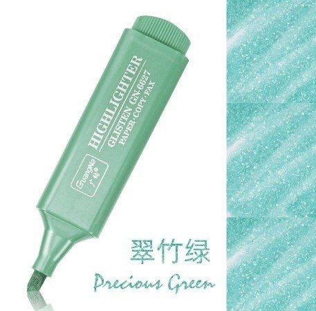 Bút highlight nhũ ánh kim lấp lánh màu pastel khổ lớn HI18 - xanh lá