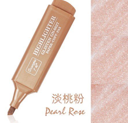 Bút highlight nhũ ánh kim lấp lánh màu pastel khổ lớn HI18 - hồng