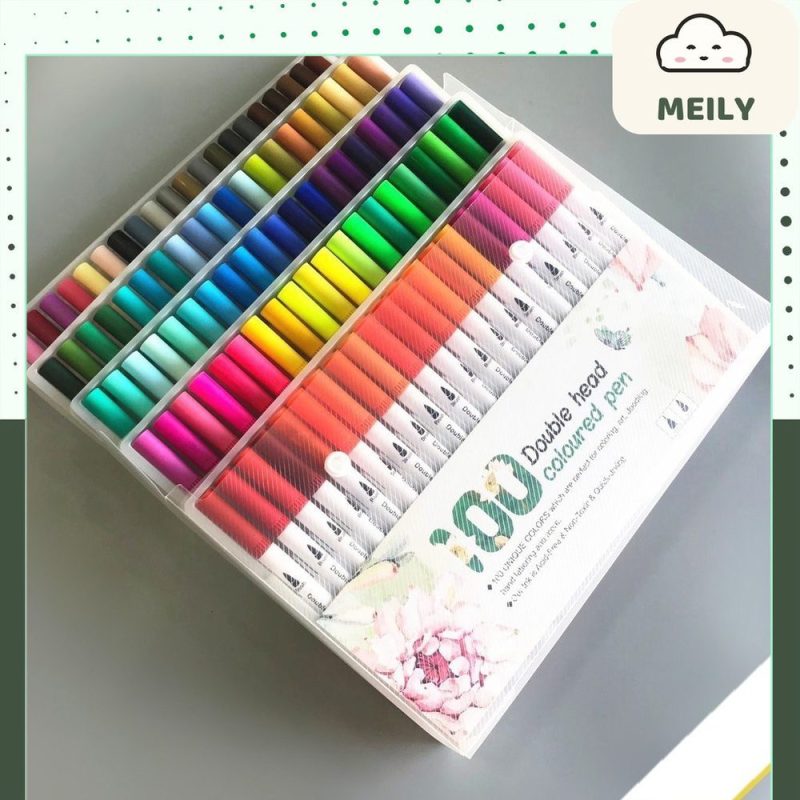 Bút dual tip 2 đầu gồm đầu lông brush + đầu liner viết calligraphy B07