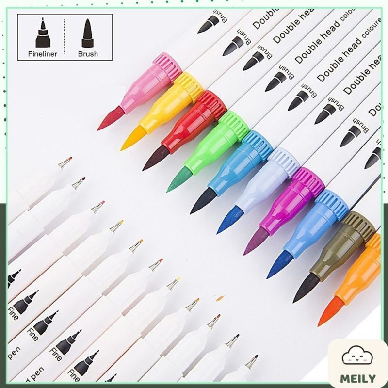 Bút dual tip 2 đầu gồm đầu lông brush + đầu liner viết calligraphy B07