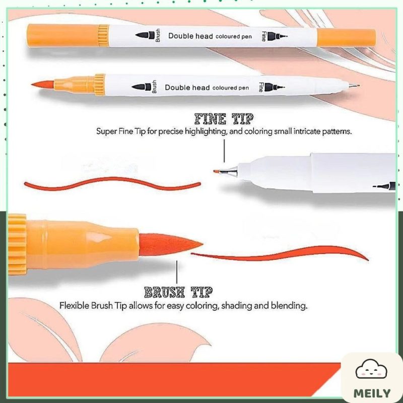 Bút dual tip 2 đầu gồm đầu lông brush + đầu liner viết calligraphy B07