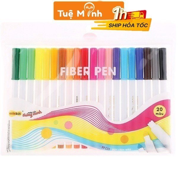Bút Fiber Pen Thiên Long Colokit 36/20 màu bút viết Calligraphy - Bút lông màu Fiber pen Thiên Long FP-C03 20 màu