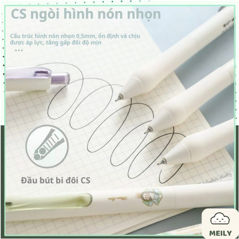 Bút gel bấm Domi đệm cao su nghệ thuật phục hưng DM-802 B143