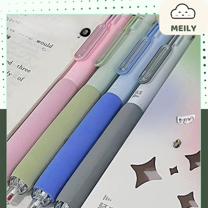 Bút gel bấm không tiếng động Languo ngòi ST mực đen B130